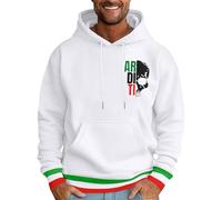 Sweat à capuche pour homme avec imprimé lettre italienne mode décontractée tendance vêtements de tous les jours coupe ample pour activités d'hiver, Blanc., 6XL