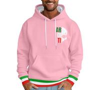 Sweat à capuche pour homme avec imprimé lettre italienne mode décontractée tendance vêtements de tous les jours coupe ample pour activités d'hiver, Rose, 6XL