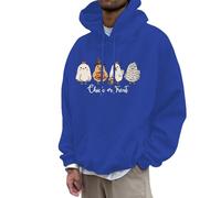 Sweat à capuche pour homme avec imprimé poule d'Halloween - Décontracté - Coupe ample - Sweat à capuche pour l'automne et l'hiver - Mélange confortable de streetwear - Noir - Pour homme, BU1, 3XL