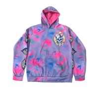 Sweat à capuche pour homme avec imprimé psychédélique - Sweat à capuche au look batik coloré avec motif tête de mort | Sweat-shirt streetwear accrocheur pour un style unique, Style_p01 Rose, L