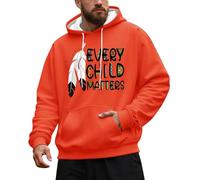 Sweat à capuche pour homme avec inscription « Every Child Matters » - Sweat à capuche Orange Day pour sensibilisation et solidarité | Sweat commémoratif avec motif d'empreinte de main, Stil_q01 Orange