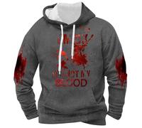 Sweat à capuche pour homme avec inscription « I'm Ok It's Not My Blood », gris foncé, 3XL