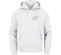 Sweat à capuche pour homme avec logo d'ours minimaliste - Sweat à capuche décontracté avec imprimé animal géométrique - Sweat basique pour le quotidien et les loisirs, Style_t06 Blanc, L