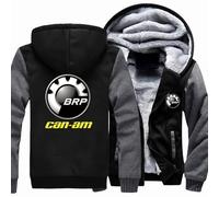 Sweat à Capuche pour Homme avec Motif 3D Can-am - Veste Coupe à Manches Longues avec Fermeture éclair - pour l'hiver - pour la Course à Pied - avec Cordon de Serrage,Dark Grey-L