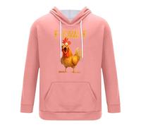 Sweat à capuche pour homme avec motif de poulet amusant - Sweat à capuche avec coq de dessin animé et jeu de mots F-CAW-F - Sweatshirt amusant pour hommes avec humour, Style E14 Rose, S