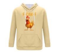 Sweat à capuche pour homme avec motif de poulet amusant - Sweat à capuche avec coq de dessin animé et jeu de mots F-CAW-F - Sweatshirt amusant pour hommes avec humour, Style E08 Kaki, XL