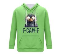 Sweat à capuche pour homme avec motif d'oiseau amusant - Sweat à capuche avec inscription amusante et oiseau de dessin animé - Pull décontracté pour un look quotidien humoristique, Style_f11 Vert, S