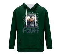 Sweat à capuche pour homme avec motif d'oiseau amusant - Sweat à capuche avec inscription amusante et oiseau de dessin animé - Pull décontracté pour un look quotidien humoristique, Style_f05 Vert, S