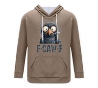 Sweat à capuche pour homme avec motif d'oiseau amusant - Sweat à capuche avec inscription amusante et oiseau de dessin animé - Pull décontracté pour un look quotidien humoristique, Style_f03 Marron, S