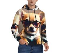 Sweat à capuche pour homme avec motif lunettes de chihuahua pour une superposition polyvalente et décontractée en toutes saisons
