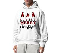 Sweat à capuche pour homme avec trois nains de Noël - Style de Noël amusant - Tendance festive - Décontracté - Pour les fêtes en plein air, blanc, XXL
