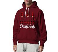 Sweat à capuche pour homme avec trois nains de Noël - Style de Noël amusant - Tendance festive - Décontracté - Pour les fêtes en plein air, Rouge, XL