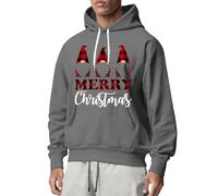 Sweat à capuche pour homme avec trois nains de Noël - Style de Noël amusant - Tendance festive - Décontracté - Pour les fêtes en plein air, gris, XL