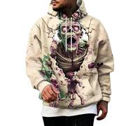 Sweat à capuche pour homme avec zombie escalade avec motif horreur, beige