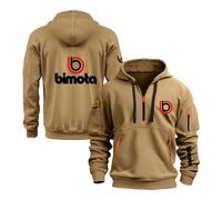 Sweat À Capuche pour Homme B.i.m.o.t.a Manches Longues Vêtements De Sport Demi-Fermeture Éclair Vestes Printemps Et d'automne Manteaux Unis-KQS||3X_l