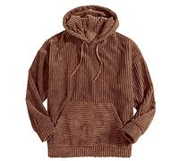 Sweat à capuche pour homme coupe régulière - Chandail à capuche en velours côtelé avec cordon de serrage, doux et confortable, manches longues, sweat à capuche Y2K, haut décontracté uni avec capuche,