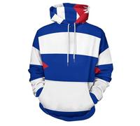 Sweat à Capuche pour Homme - Cuba Capuche Sweat Homme Couleur Vives Pull de Manches Longues Poche Kangourou pour Hiver et Automne,Blanc,5XL