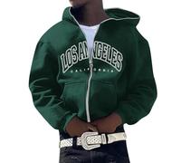 Sweat à capuche pour homme et femme avec broderie européenne et personnalité décontractée Hip Hop, vert militaire, 3XL