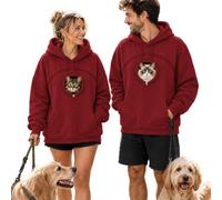 Sweat à capuche pour homme et femme avec poche de transport pour chat | Pull à capuche décontracté avec cordon de serrage - Doux au toucher - Pour chat et chien - Style streetwear décontracté