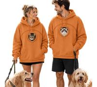 Sweat à capuche pour homme et femme avec poche de transport pour chat | Pull à capuche décontracté avec cordon de serrage - Doux au toucher - Pour chat et chien - Style streetwear décontracté
