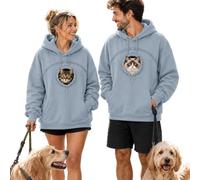 Sweat à capuche pour homme et femme avec poche de transport pour chat | Pull à capuche décontracté avec cordon de serrage - Doux au toucher - Pour chat et chien - Style streetwear décontracté