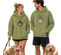Sweat à capuche pour homme et femme avec poche de transport pour chat | Pull à capuche décontracté avec cordon de serrage - Doux au toucher - Pour chat et chien - Style streetwear décontracté