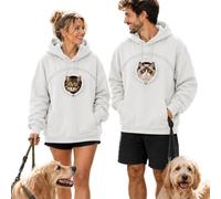 Sweat à capuche pour homme et femme avec poche de transport pour chat | Pull à capuche décontracté avec cordon de serrage - Doux au toucher - Pour chat et chien - Style streetwear décontracté
