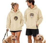 Sweat à capuche pour homme et femme avec poche de transport pour chat | Pull à capuche décontracté avec cordon de serrage - Doux au toucher - Pour chat et chien - Style streetwear décontracté