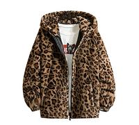 Sweat à capuche pour homme - Grandes et grandes vestes d'hiver avec capuche - Polaire à fermeture éclair intégrale - Manteaux en fausse fourrure léopard, jaune, XL