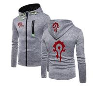 Sweat À Capuche pour Homme - Hauts pour La Horde - Sweat-Shirt Zippé - Printemps - Automne - Manteau À Manches Longues - Survêtement À Capuche-Light Gray||XXL