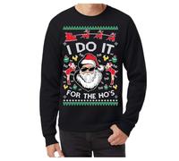 Sweat à capuche pour homme « I Do It For The Hos Santa » - Pull de Noël parodie pour homme - Pull festif pour les vacances - Pull décontracté et chaud pour l'hiver, Noir , M