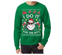 Sweat à capuche pour homme « I Do It For The Hos Santa » - Pull de Noël parodie pour homme - Pull festif pour les vacances - Pull décontracté et chaud pour l'hiver, Vert, L