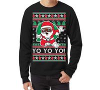 Sweat à capuche pour homme « I Do It For The Hos Santa » - Pull de Noël parodie votre ultime tenue de vacances festives - Sweatshirts surdimensionnés pour homme, Noir , M