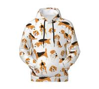 Sweat à capuche pour homme imprimé chien beagle pour l'hiver, l'automne et le printemps, pull décontracté doux et confortable