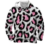 Sweat à capuche pour homme, imprimé léopard, pull à capuche doux et confortable, sweat à capuche tendance et unique avec cordon de serrage, sweat à capuche décontracté à manches longues avec grande