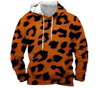 Sweat à capuche pour homme, imprimé léopard, pull à capuche doux et confortable, sweat à capuche tendance et unique avec cordon de serrage, sweat à capuche décontracté à manches longues avec grande