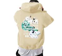 Sweat à capuche pour homme - Imprimé tendance - Couleur pure - Chemise à capuche - Imprimé floral - Sweats à capuche - Coupe décontractée - Pull automne et hiver, beige, M