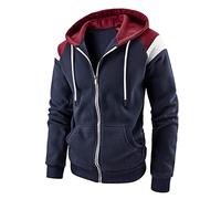 Sweat à capuche pour homme - Léger - Pull pour homme - Oversize - Couleur bloquante - Veste à capuche - Pull avec cordon de serrage - Veste de sport avec poches - Veste de transition - Veste de