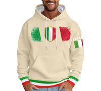 Sweat à capuche pour homme - Motif imprimé lettre italienne - Mode décontractée tendance - Pour tous les jours - Hiver - Streetwear - Basic, beige, 6XL