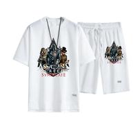 Sweat à Capuche pour Homme pour Assassin Creed Packable Patchwork à Capuche Pull Streetwear Sweat à Capuche décontracté pour la randonnée, Les Voyages, Le Camping, White-3XL