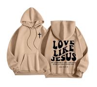 Sweat à capuche pour homme pour la vie quotidienne, coupe ample, sweatshirts graphiques pour l'hiver, polyvalent, confortable à porter avec des t-shirts, kaki, S