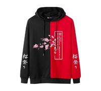 Sweat à capuche pour homme - Pull surdimensionné en coton pour homme - Veste de sport surdimensionnée pour homme - Tunique longue pour homme - Hauts pour homme - Pull de travail confortable, Rouge