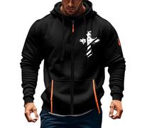 Sweat à capuche pour homme, style drapeau américain, élégant, coupe ample, poches à cordon de serrage, sweat à capuche imprimé, fermeture éclair, manches longues, décontracté, confortable, polyester