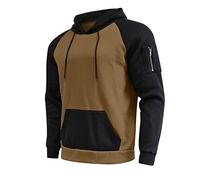 Sweat à capuche pour homme - Sweat à capuche pour homme - Blocage de couleur - Streetwear - Avec poche kangourou - Confortable - Pour adolescent - T-shirt à manches longues - Pull de sport, e, L