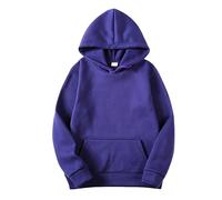 Sweat à capuche pour homme - Sweat à capuche uni de couleur unie avec poches - Pull confortable - Coupe ample, violet, 3XL