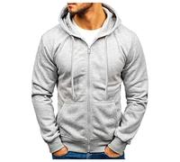 Sweat à capuche pour homme | Sweatshirts pour hommes cardigans britanniques à capuche pour homme avec poches avant zippées noires durables athlétiques unis à capuche léger pour homme, gris, L