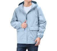 Sweat à capuche pour homme - Uni - Pull à capuche - Avec bouton - Coupe mus Pour l'été - Grandes options disponibles, bleu clair, XXL