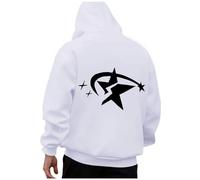Sweat à capuche pour homme Veste d'hiver Sweat à capuche Homme Femme Sweat à capuche Personnalité européenne américaine Broderie Sweat à capuche décontracté Hip-Hop Cardigan Manteau, Blanc., L