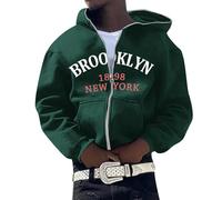 Sweat à capuche pour homme - Veste d'hiver - Sweat à capuche pour homme et femme - Broderie américaine européenne - Pull à capuche décontracté hip-hop - Manteau en tricot, Vert armée., L