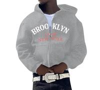 Sweat à capuche pour homme - Veste d'hiver - Sweat à capuche pour homme et femme - Broderie américaine européenne - Pull à capuche décontracté hip-hop - Manteau en tricot, gris, L